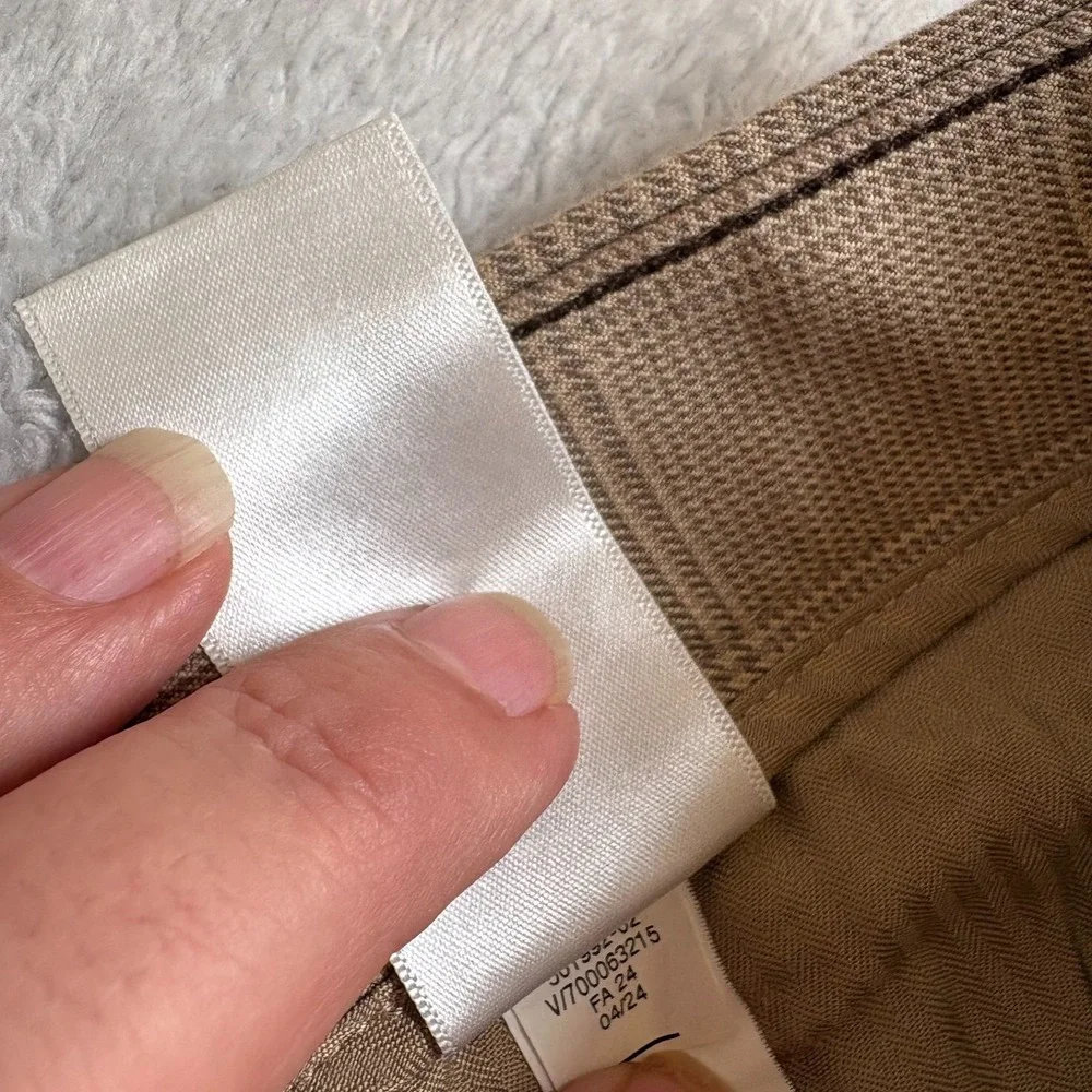 Banana Republic Dress Pant Mens 36x32 Beige Textured Formal Slim Fit Tapered Leg